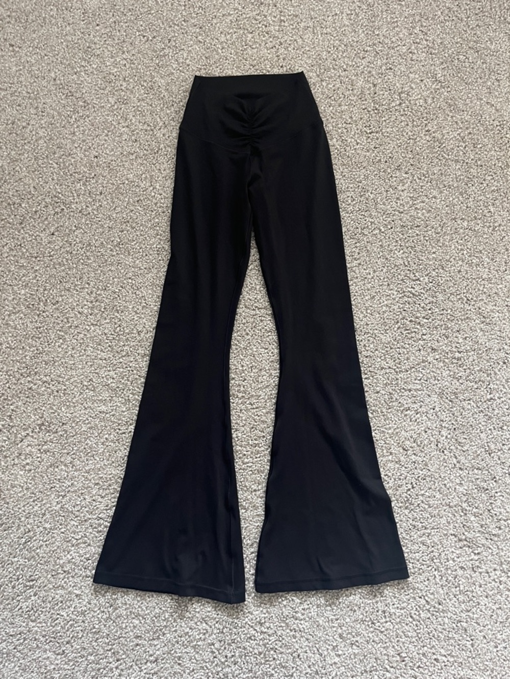 Aerie Offline Black Real Me High Waist Ruched Flare Leggings Size Small
